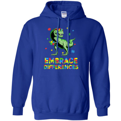 Dinosaur Puzzle Autism Awareness Embrace Differences T-Shirt & Hoodie | Teecentury.com