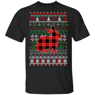 Rabbit Red Plaid Ugly Christmas Sweater Funny Gifts T-Shirt & Sweatshirt | Teecentury.com