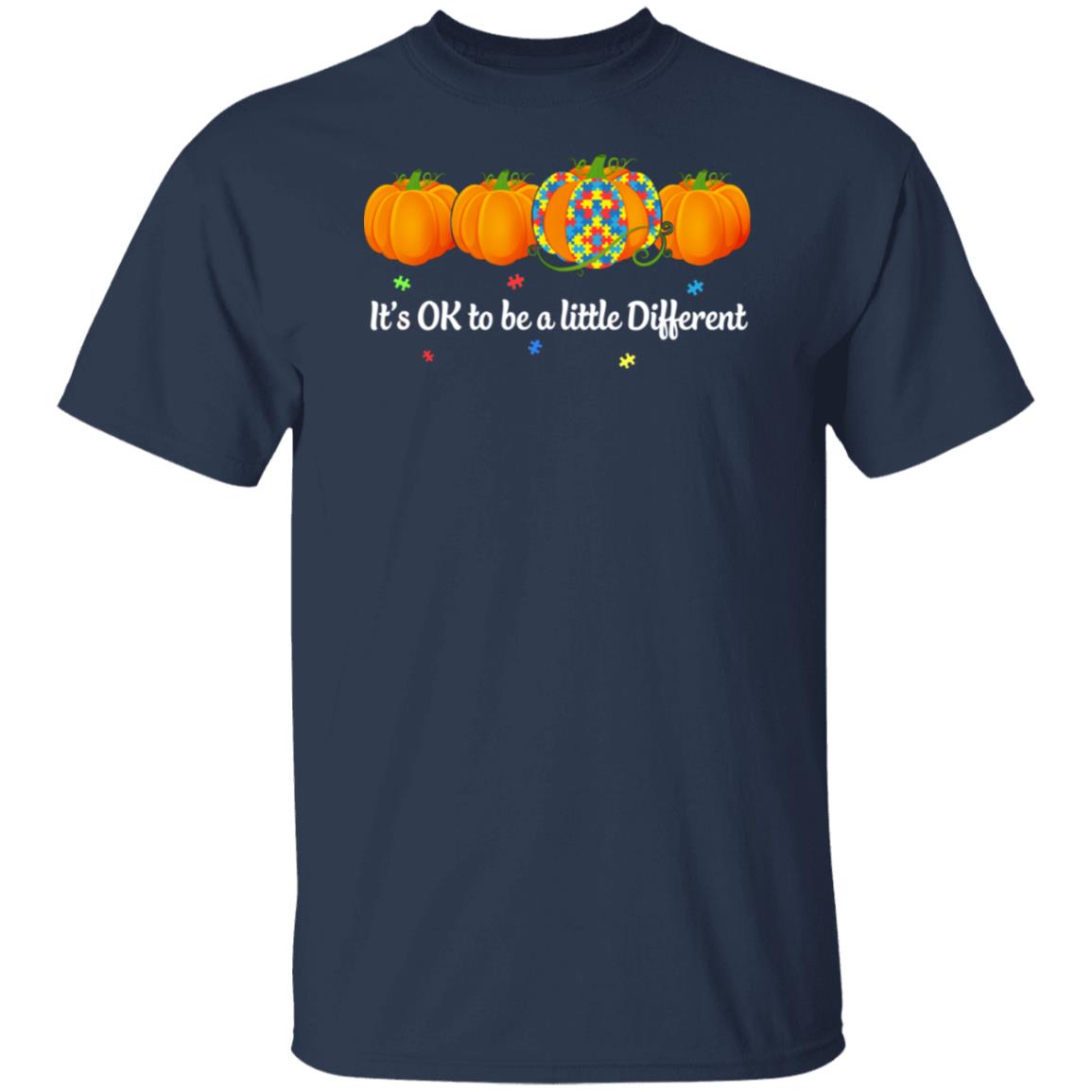 Halloween Autism Pumpkin It's OK To Be A Little Different T-Shirt & Hoodie | Teecentury.com