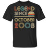 Legend Since October 2008 Vintage 14th Birthday Gifts Youth Youth Shirt | Teecentury.com