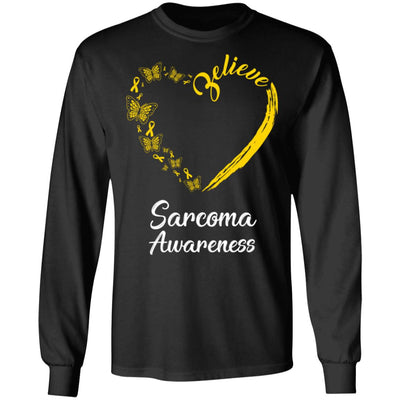 Butterfly Believe Sarcoma Awareness Ribbon Gifts T-Shirt & Hoodie | Teecentury.com