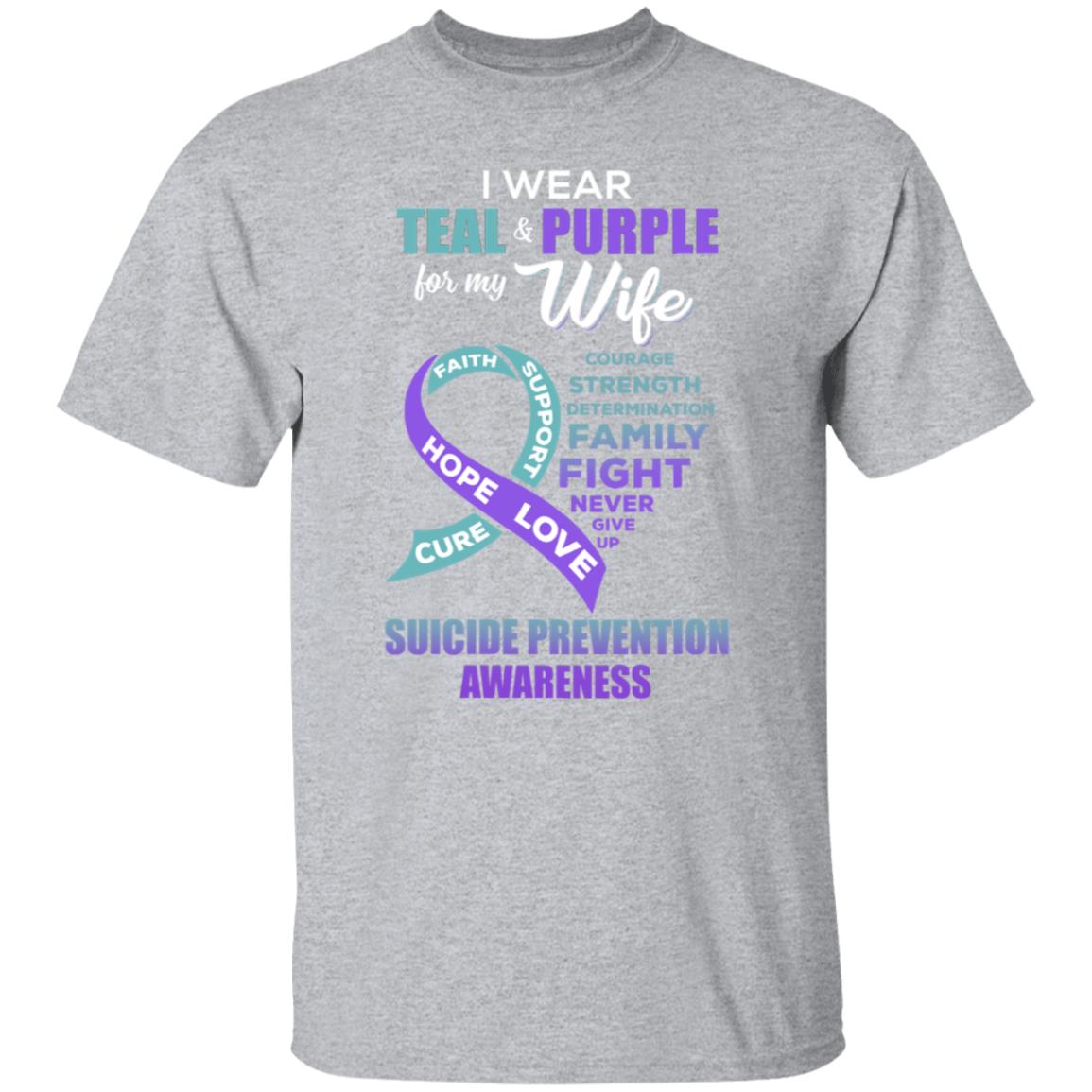 Suicide Prevention I Wear Teal And Purple For My Wife T-Shirt & Hoodie | Teecentury.com