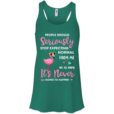 People Should Stop Expecting Normal From Me Flamingo T-Shirt & Tank Top | Teecentury.com