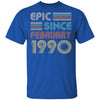 Epic Since February 1990 Vintage 32th Birthday Gifts T-Shirt & Hoodie | Teecentury.com