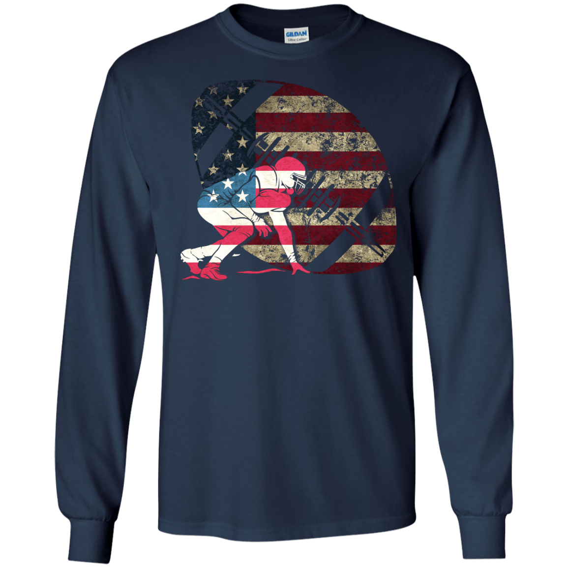 Tackle Football America Flag T-Shirt & Hoodie | Teecentury.com