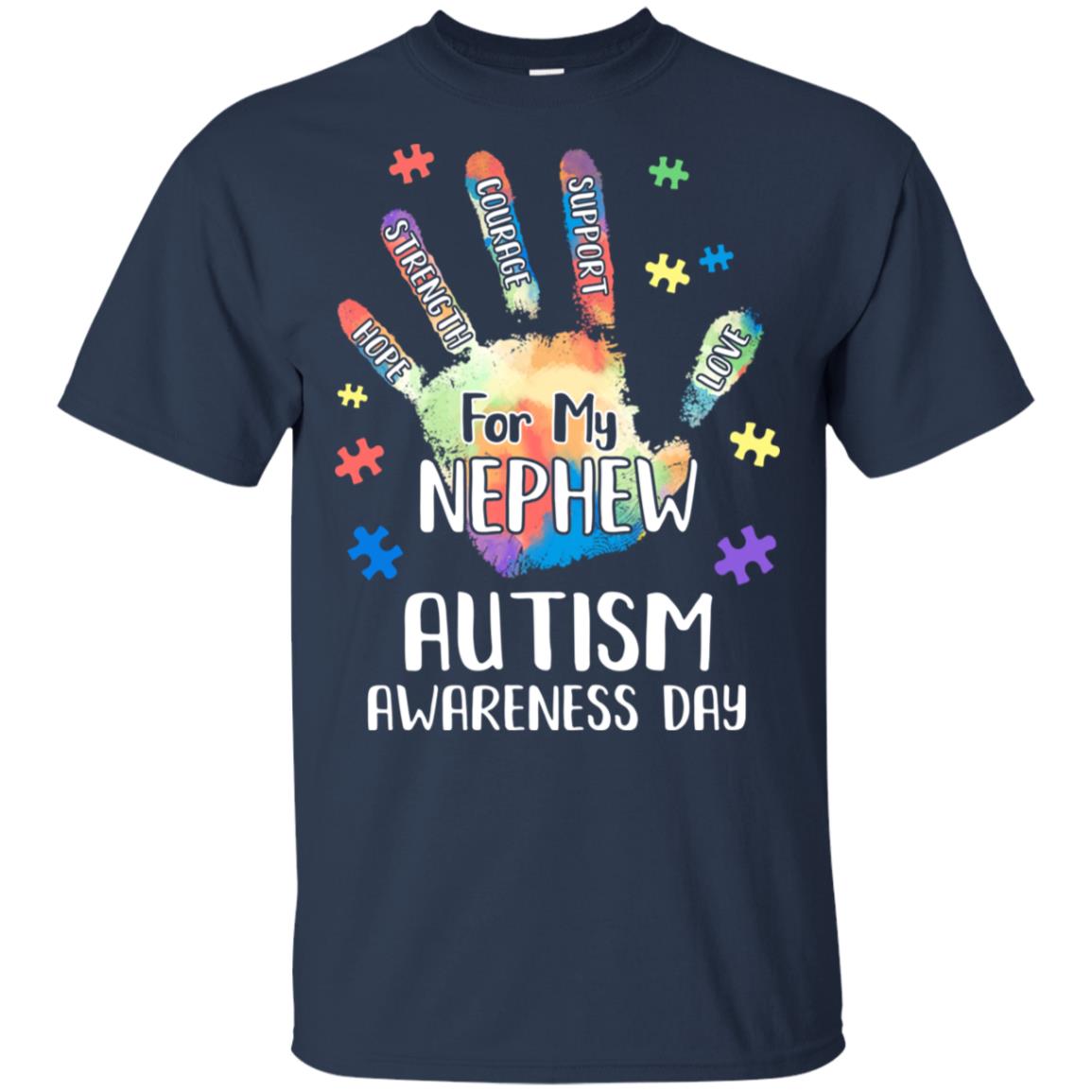 Support Autism Awareness For My Nephew Puzzle Gift T-Shirt & Hoodie | Teecentury.com