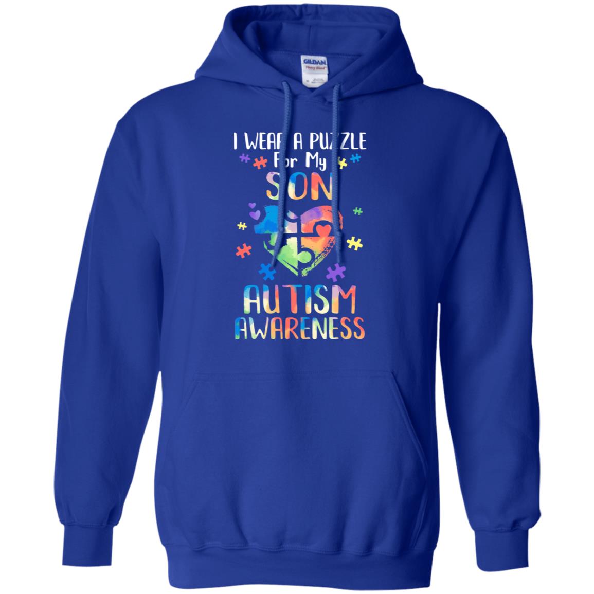 I Wear A Puzzle For My Son Autism Awareness T-Shirt & Hoodie | Teecentury.com