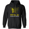 Faith Hope Love Gold Butterfly Childhood Cancer Awareness T-Shirt & Hoodie | Teecentury.com