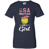 Usa Proud To Play Like A Girl Softball T-Shirt & Tank Top | Teecentury.com