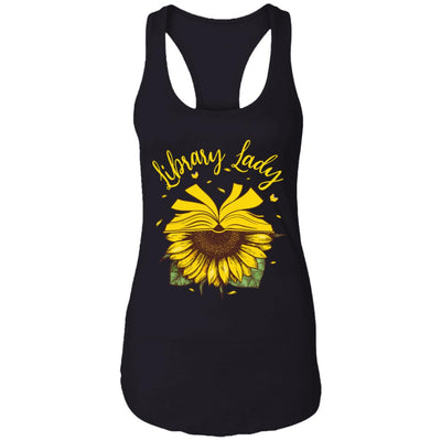 Librarian Library Lady Sunflower Lover T-Shirt & Tank Top | Teecentury.com