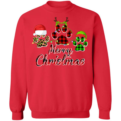Paw Dogs Merry Christmas Dog Lovers Red Buffalo T-Shirt & Sweatshirt | Teecentury.com