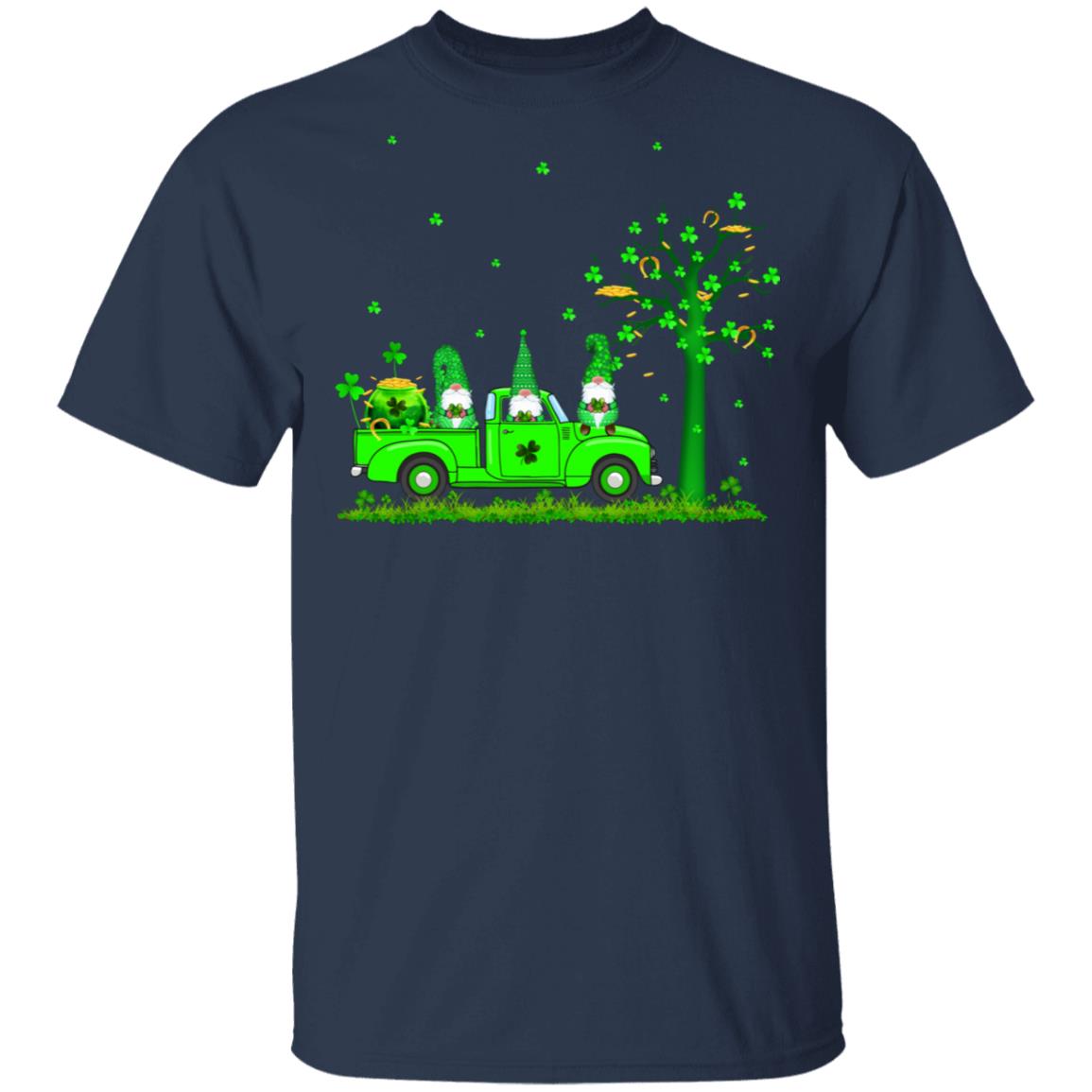 Irish Three Green Gnome Truck Shamrock St Patricks Day Gift T-Shirt & Hoodie | Teecentury.com