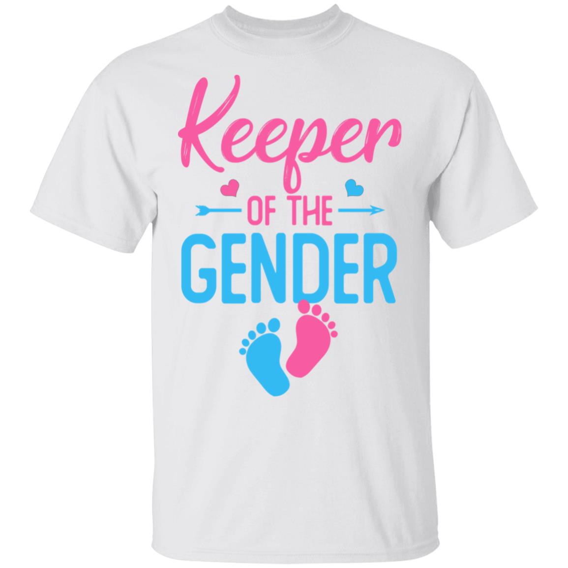 Keeper of Gender Reveal Party Idea Baby Announcement Gift T-shirts unisex Tees White/S