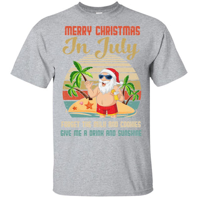 Funny Vintage Retro Santa Merry Christmas In July Gift T-Shirt & Tank Top | Teecentury.com