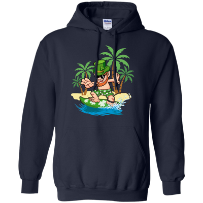 St Patricks Day Hawaiian Leprechaun Surfing T-Shirt & Hoodie | Teecentury.com