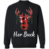 Her Buck Couples Matching Christmas Pajamas Costume Gift T-Shirt & Sweatshirt | Teecentury.com