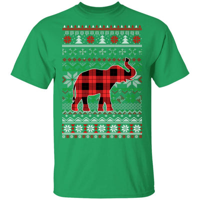 Elephant Red Plaid Ugly Christmas Sweater Funny Gifts T-Shirt & Sweatshirt | Teecentury.com