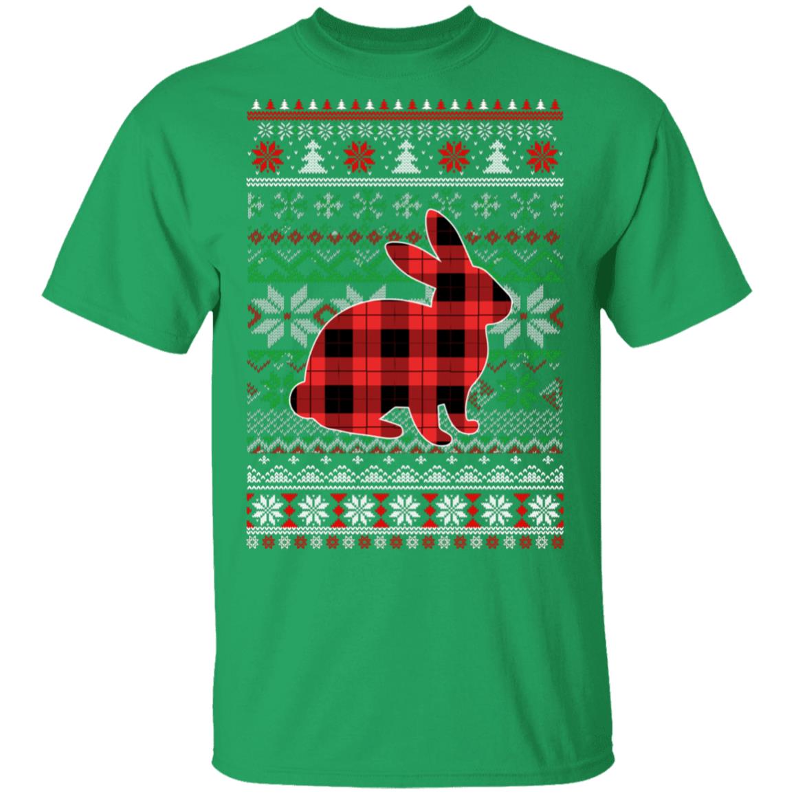 Rabbit Red Plaid Ugly Christmas Sweater Funny Gifts T-Shirt & Sweatshirt | Teecentury.com
