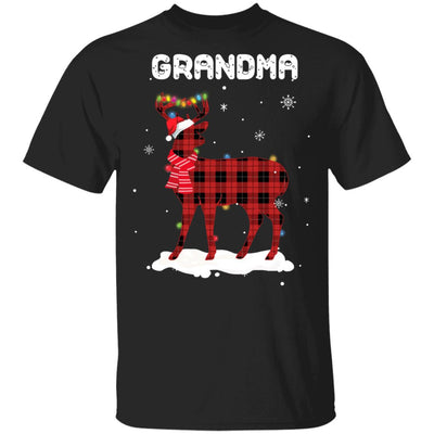 Grandma Deer Red Plaid Christmas Family Matching Pajamas T-Shirt & Sweatshirt | Teecentury.com