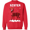 Sister Deer Red Plaid Christmas Family Matching Pajamas T-Shirt & Sweatshirt | Teecentury.com