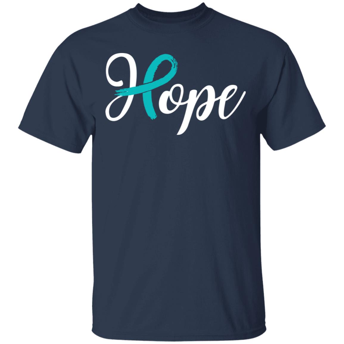 Ovarian Cancer Awareness Teal Ribbon Hope T-Shirt & Hoodie | Teecentury.com