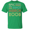 Epic Since March 2008 Vintage 14th Birthday Gifts Youth Youth Shirt | Teecentury.com