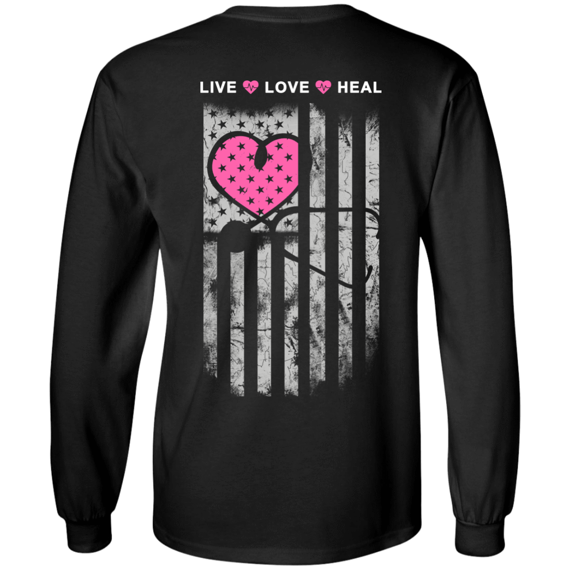 Nurse Heart Flag American Live Love Heal T-Shirt & Hoodie | Teecentury.com
