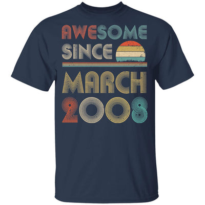 Awesome Since March 2008 Vintage 14th Birthday Gifts Youth Youth Shirt | Teecentury.com