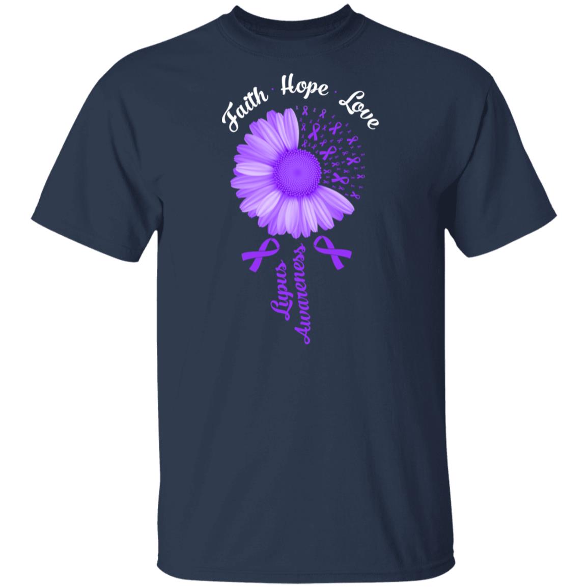 Faith Hope Love Purple Ribbon Lupus Awareness T-Shirt & Hoodie | Teecentury.com