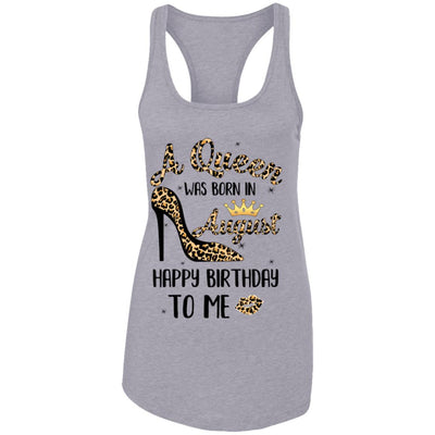 Born In August Girl Leopard High Heels Birthday Women Gift T-Shirt & Tank Top | Teecentury.com