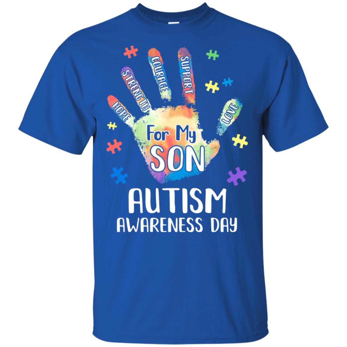 Support Autism Awareness For My Son Puzzle Gift T-Shirt & Hoodie | Teecentury.com