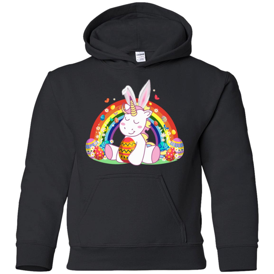 Unicorn Easter With Rainbow And Egg Youth Youth Shirt | Teecentury.com