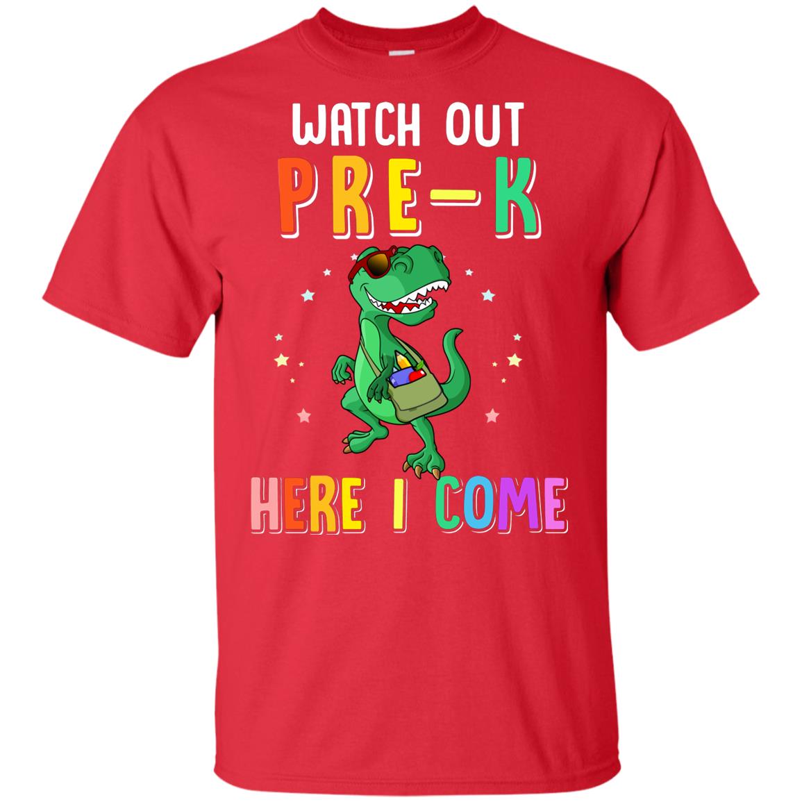 Pre-K Here I Come Dinosaur Back To School Youth Youth Shirt | Teecentury.com