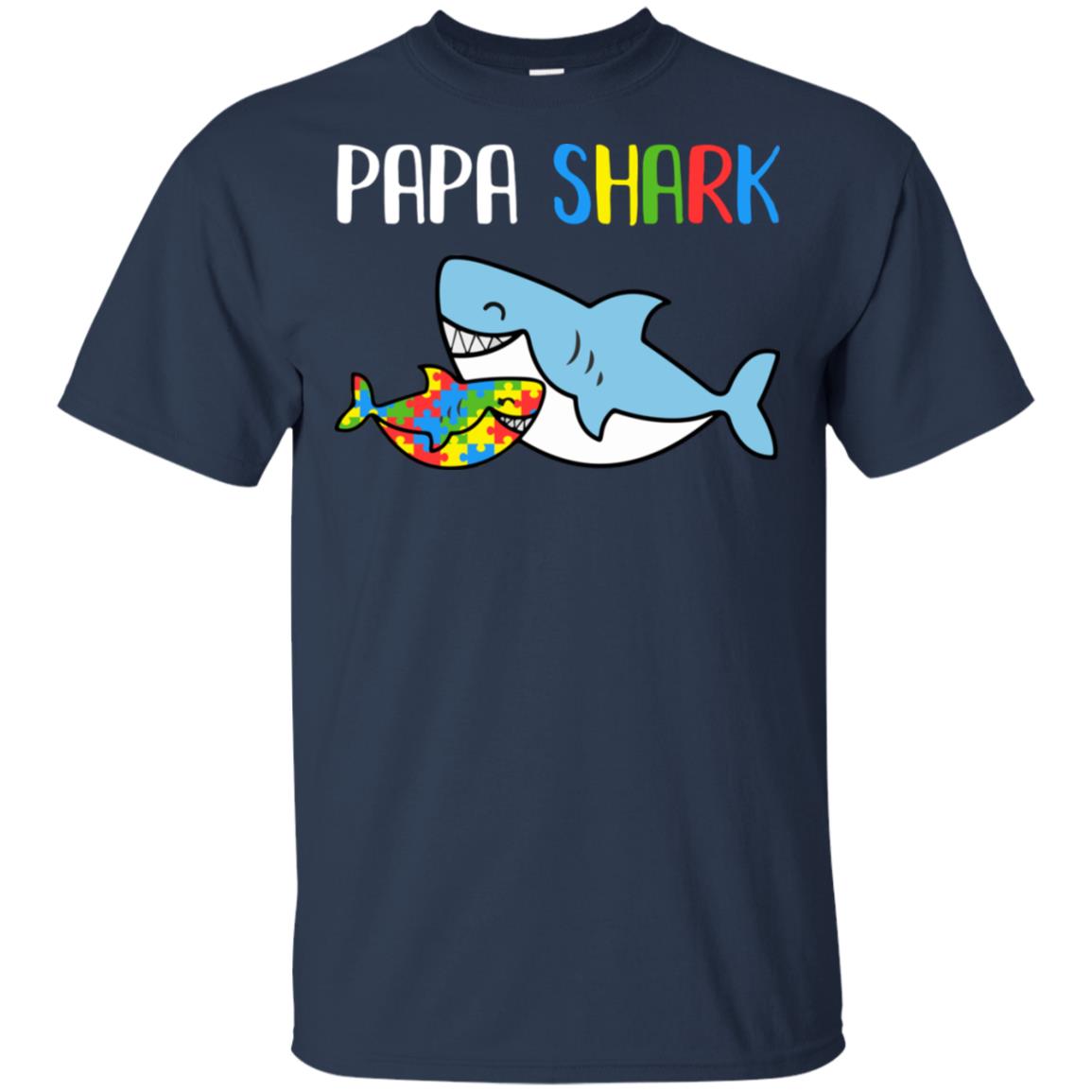 Papa Shark Support Autism Awareness For Grandchild T-Shirt & Hoodie | Teecentury.com