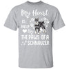 My Heart Is Held By The Paws Of A Schnauzer Lover T-Shirt & Hoodie | Teecentury.com