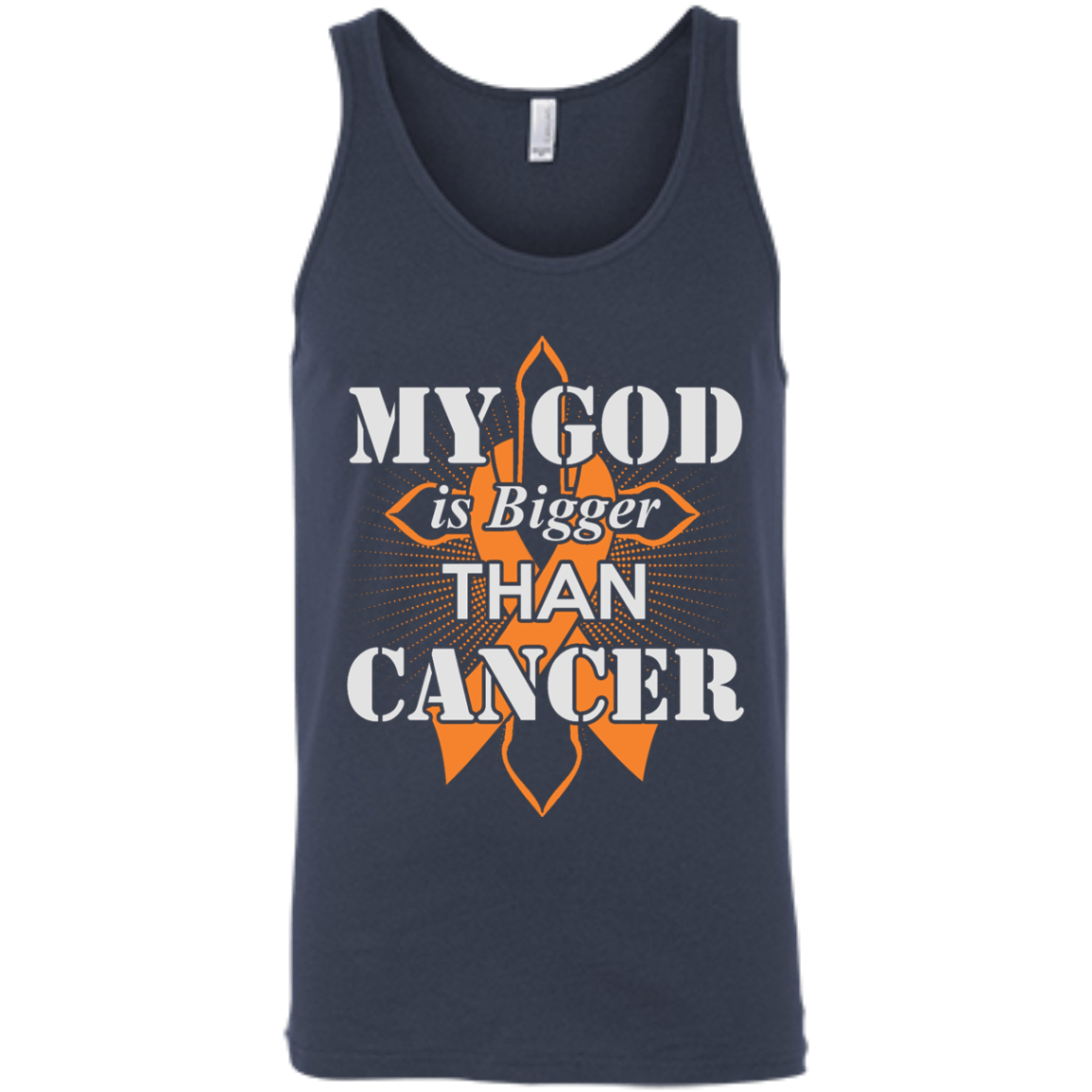 My God Is Bigger Than Cancer Orange Awareness Ribbon T-Shirt & Hoodie | Teecentury.com