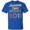 Awesome Since August 2011 Vintage 11th Birthday Gifts Youth Youth Shirt | Teecentury.com