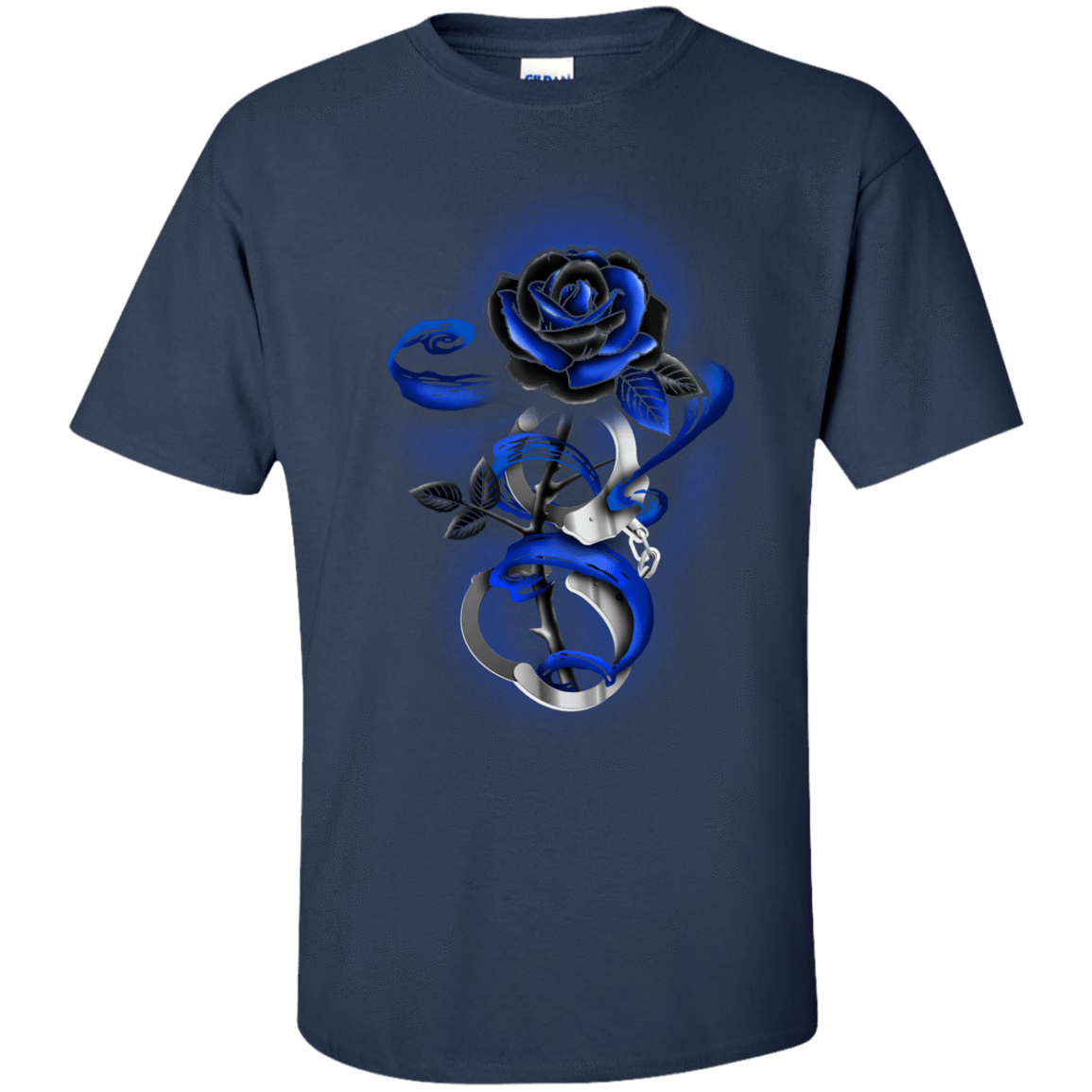 Rose tattoo Police Thin Blue Line T-Shirt & Hoodie | Teecentury.com