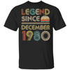 Legend Since December 1980 Vintage 42th Birthday Gifts T-Shirt & Hoodie | Teecentury.com