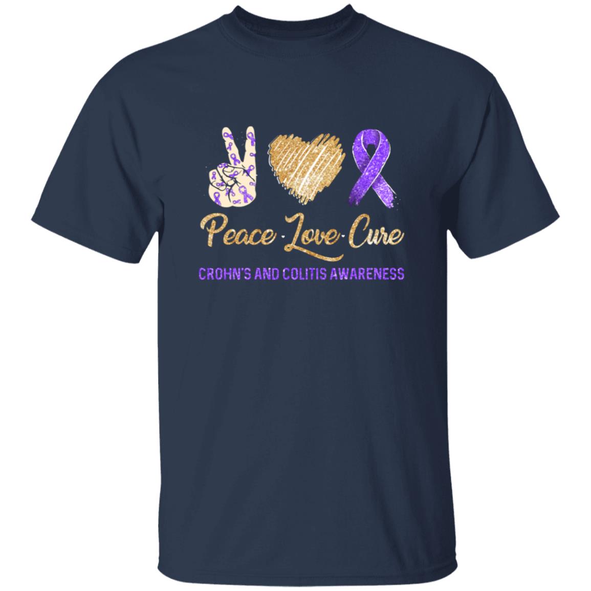 Peace Love Cure Crohn's And Colitis Awareness T-Shirt & Hoodie | Teecentury.com