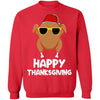 Turkey Head Happy Thanksgiving Glasses Red Hat Funny T-Shirt & Sweatshirt | Teecentury.com