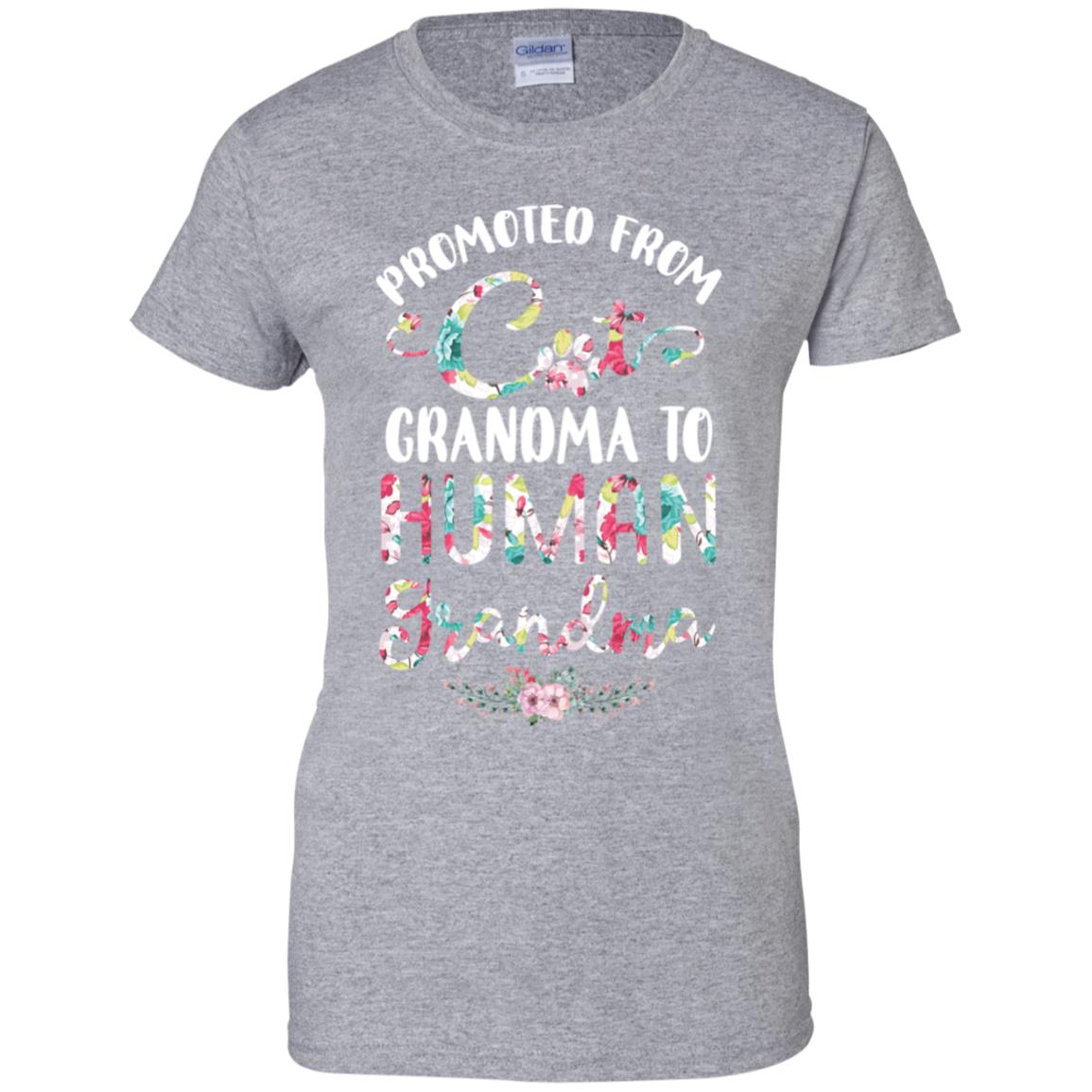 Floral Promoted From Dog Grandma To Human Grandma Gift T-Shirt & Tank Top | Teecentury.com