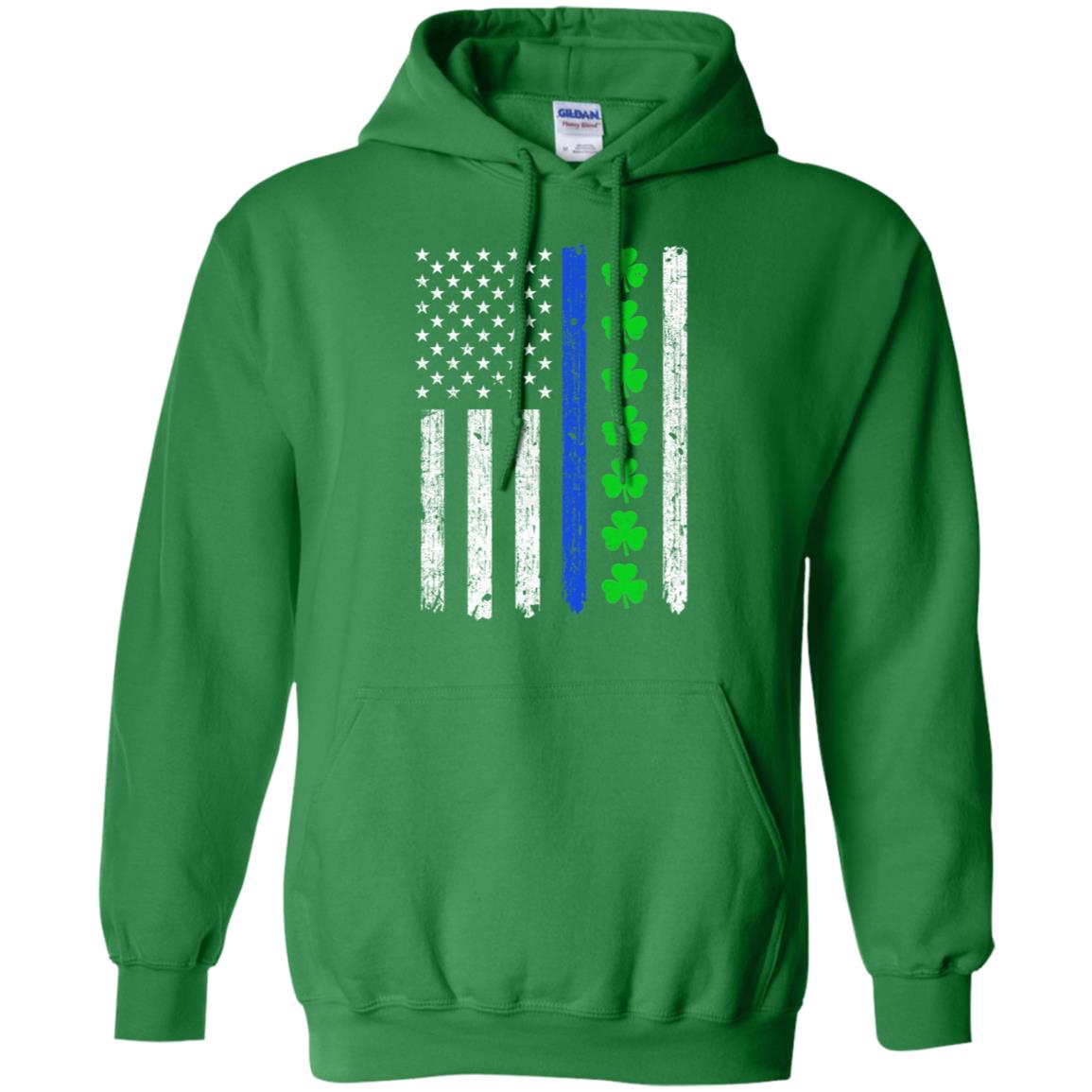 Thin Blue Line Shamrock Irish St Patricks Day Police T-Shirt & Hoodie | Teecentury.com