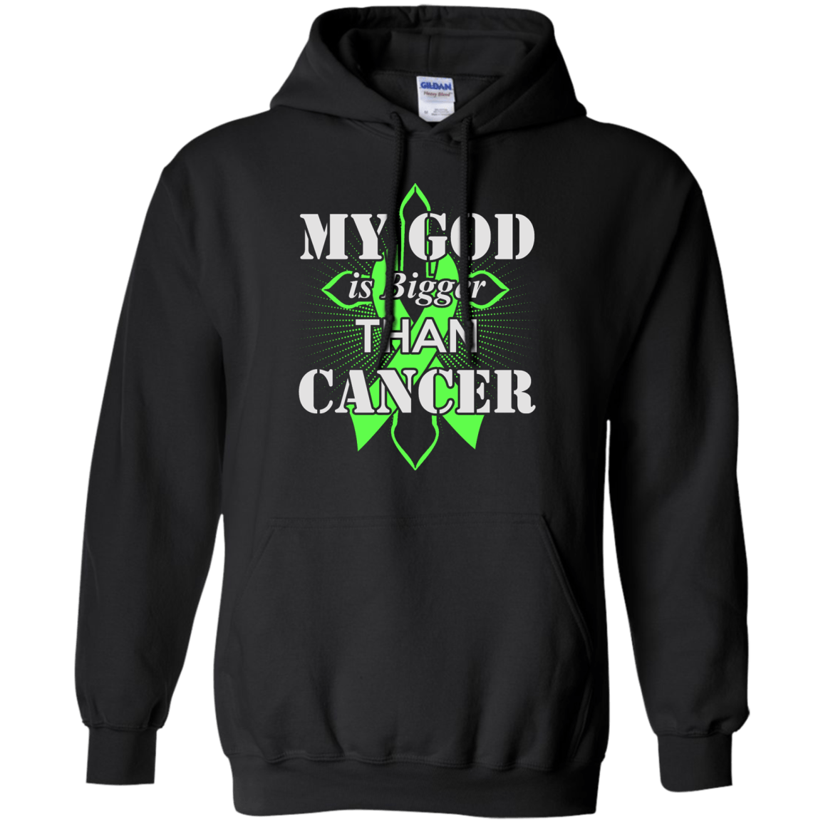 My God Is Bigger Than Cancer Green Awareness Ribbon T-Shirt & Hoodie | Teecentury.com