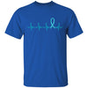 Ovarian Cancer Awareness Teal Ribbon Heartbeat T-Shirt & Hoodie | Teecentury.com