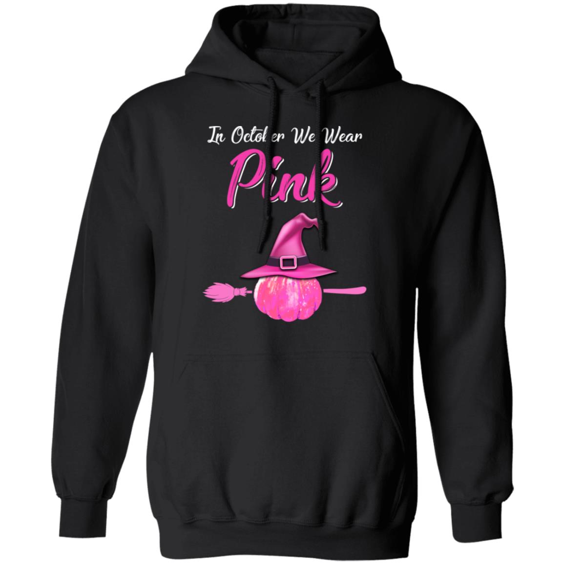 October Wear Pink Halloween Witch Pumpkin Breast Cancer T-Shirt & Hoodie | Teecentury.com