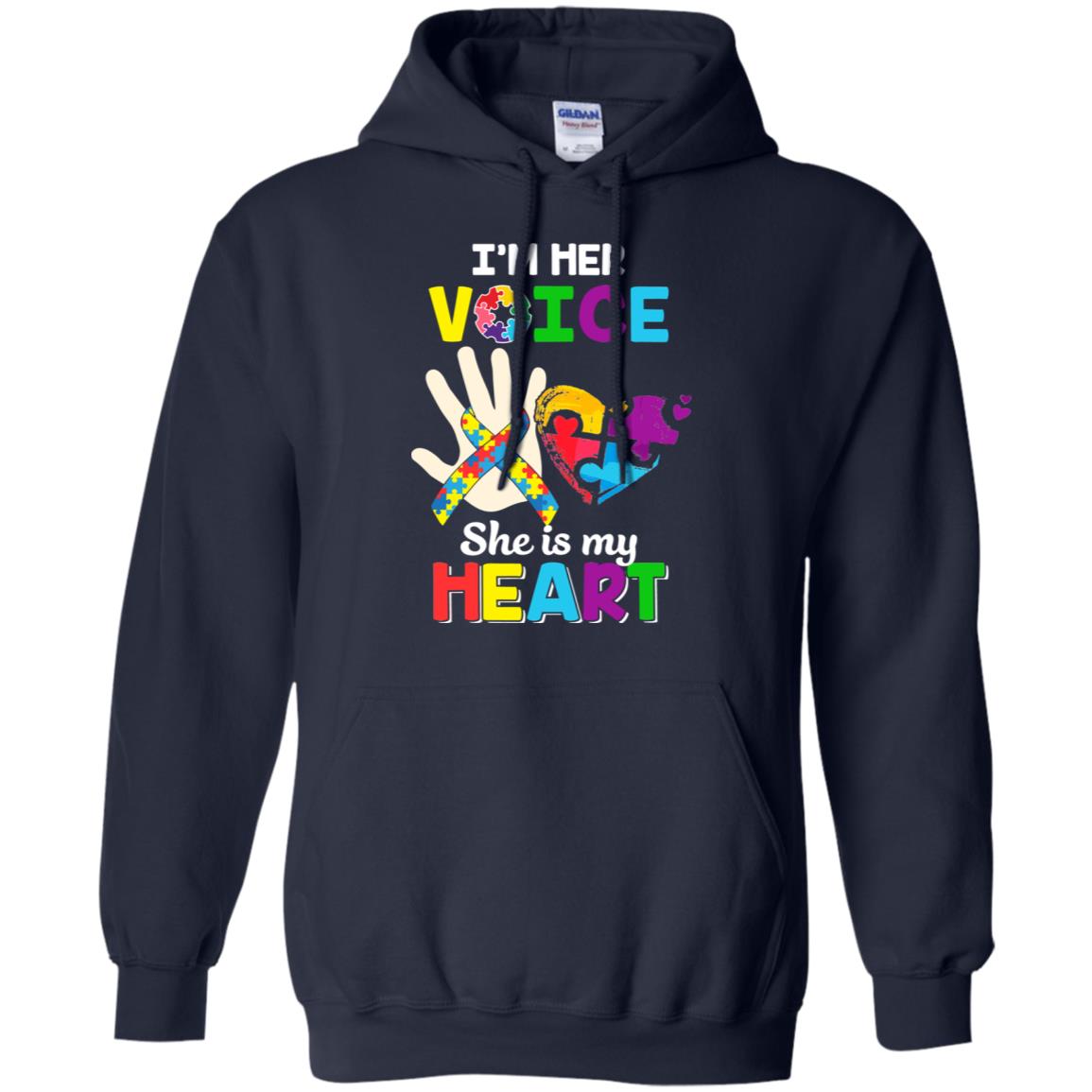 I'm Her Voice She Is My Heart Dad Mom Autism Awareness T-Shirt & Hoodie | Teecentury.com