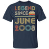 Legend Since June 2008 Vintage 14th Birthday Gifts Youth Youth Shirt | Teecentury.com