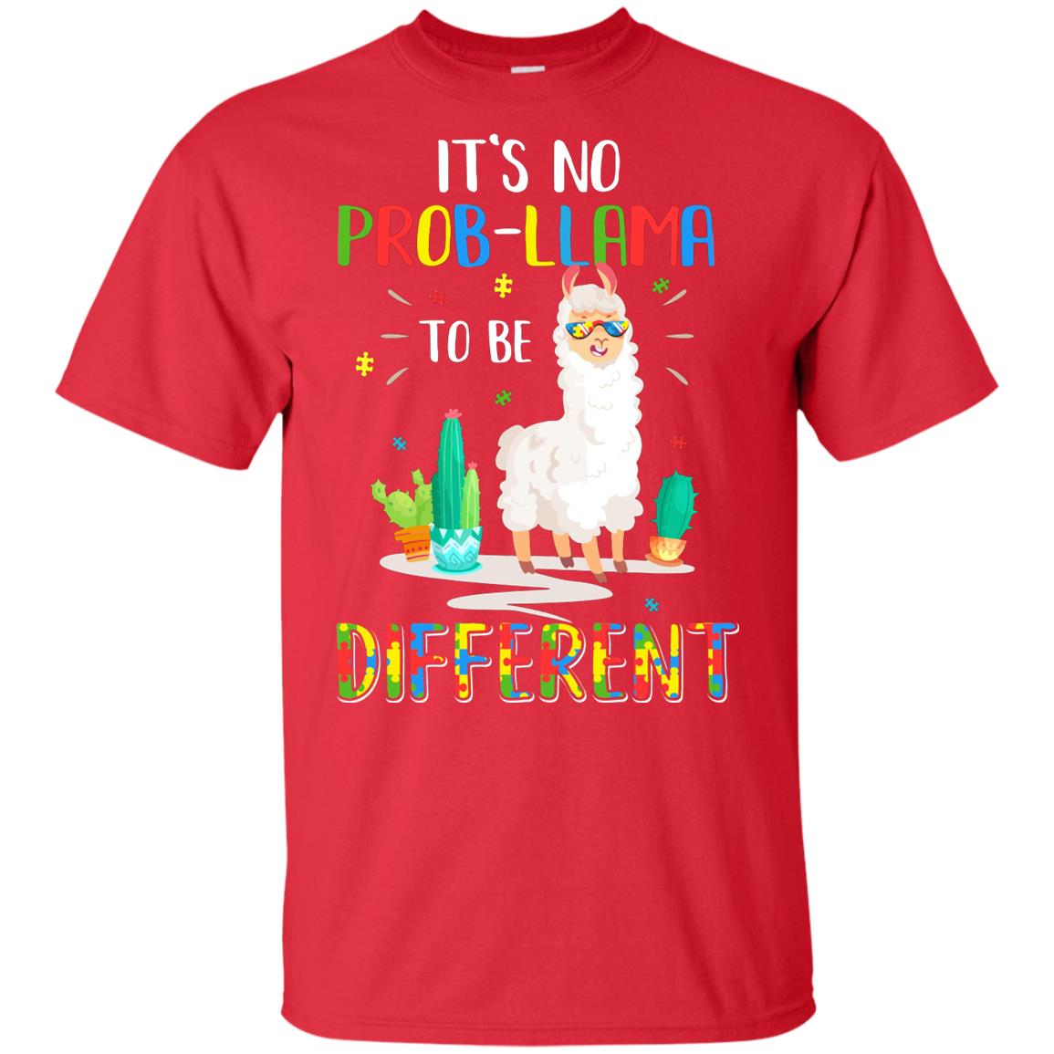 No Prob Llama To Be Different Llama Autism Awareness Gift Youth Youth Shirt | Teecentury.com