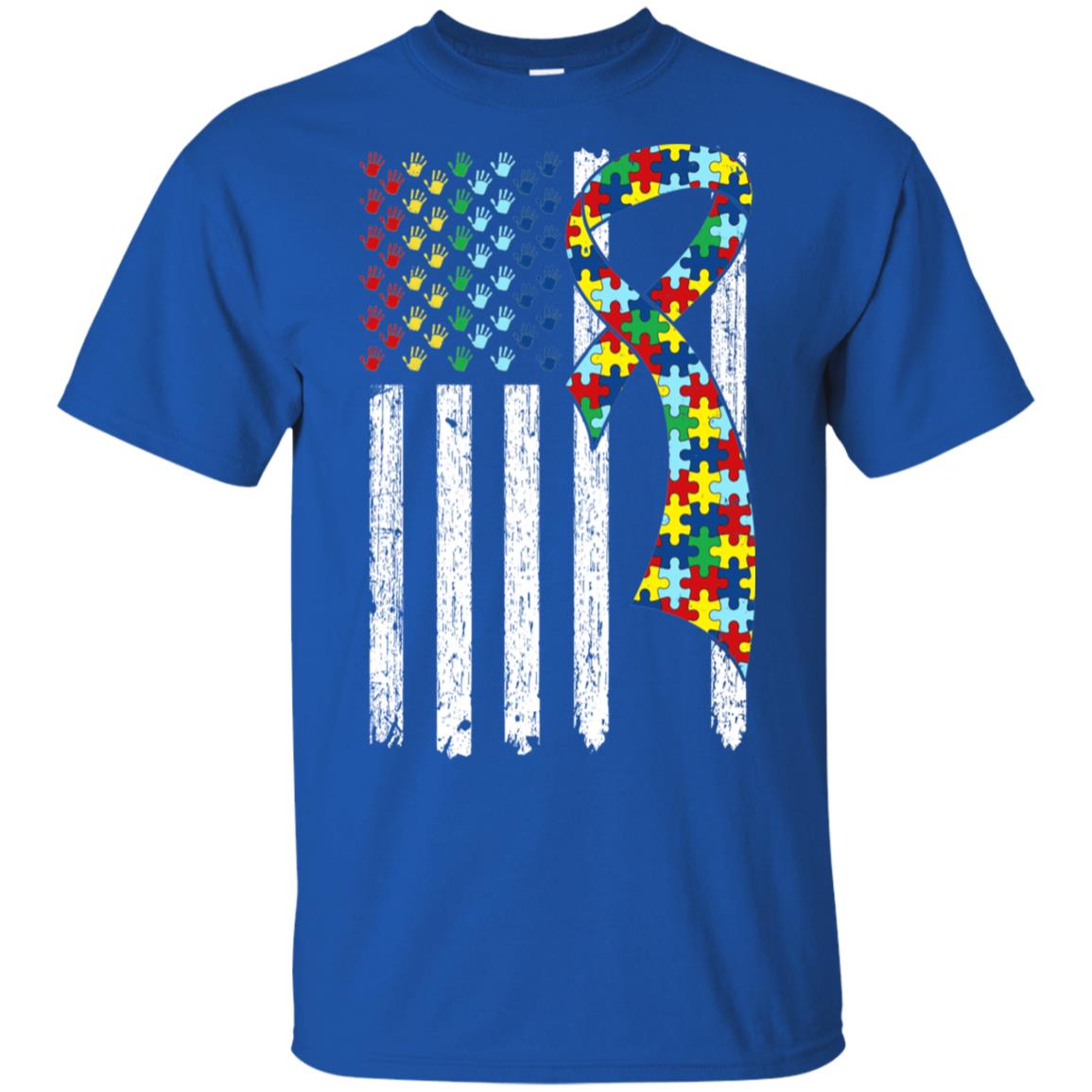 Support Autism Awareness American Flag T-Shirt & Hoodie | Teecentury.com